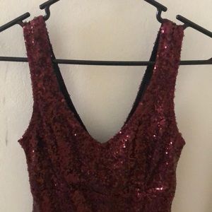 Red Sequin Mini Dress